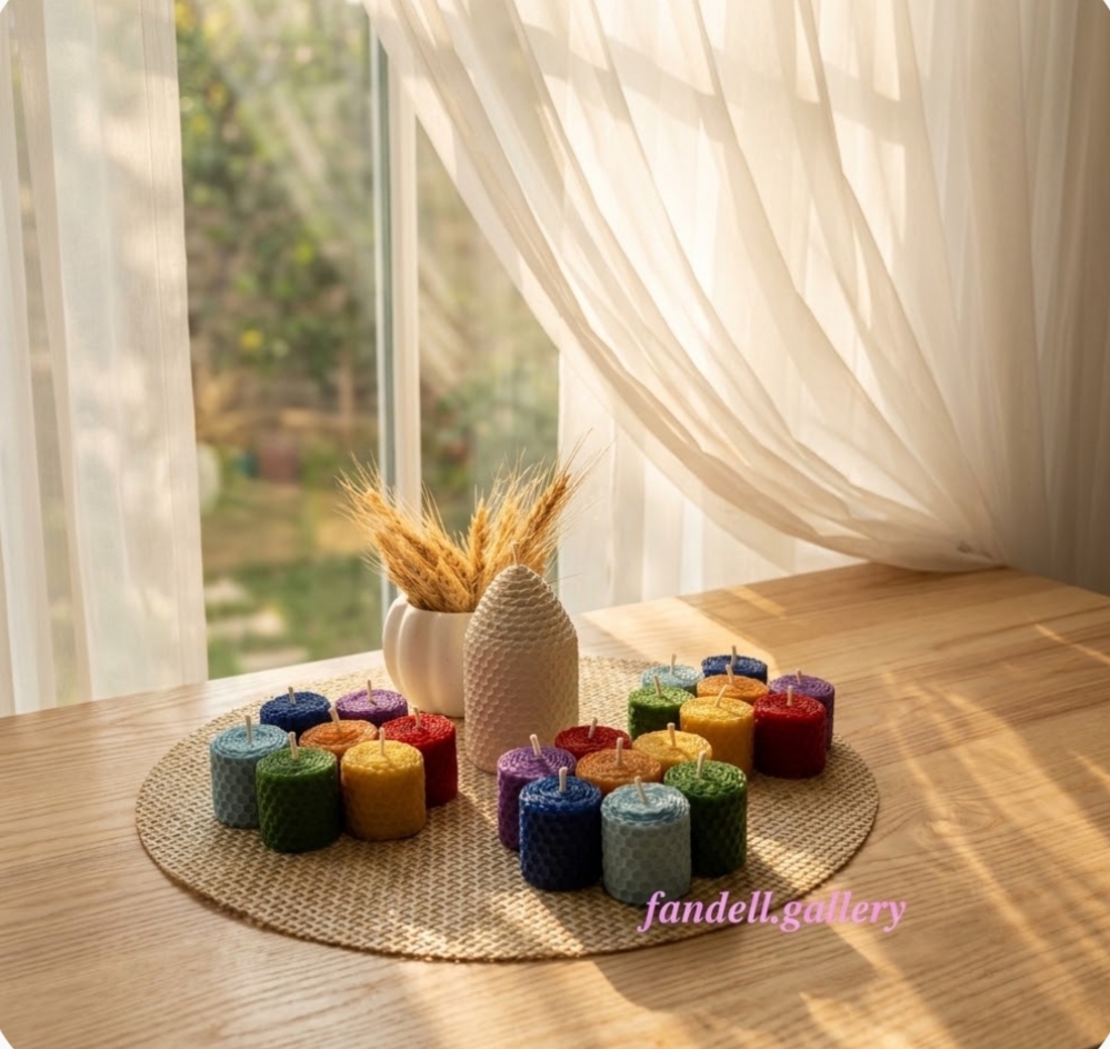 پک هفت چاکرا موم عسلی قطر۳