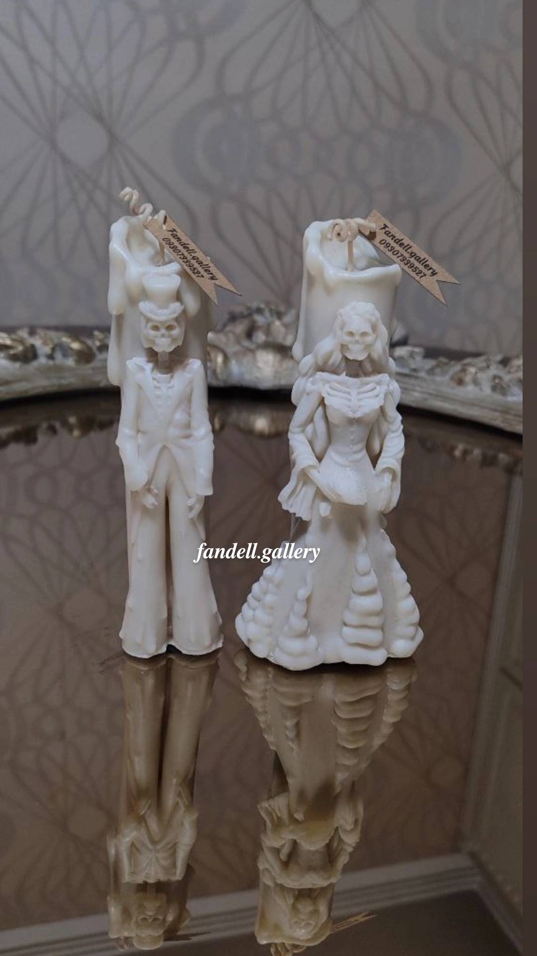 شمع عروس و داماد اسکلتی